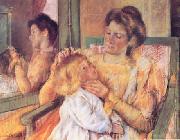 Mary Cassatt Woman Combing her Child's Hair oil painting reproduction